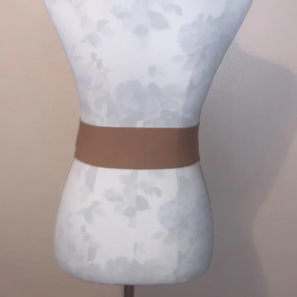 Access. Small Genuine Leather & Stretch Mauve Brass Tone Buckle Belt - Picture 7 of 11